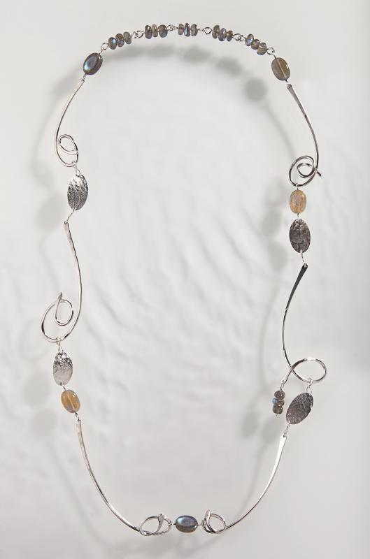 Spindrift Chain, silver with labradorite